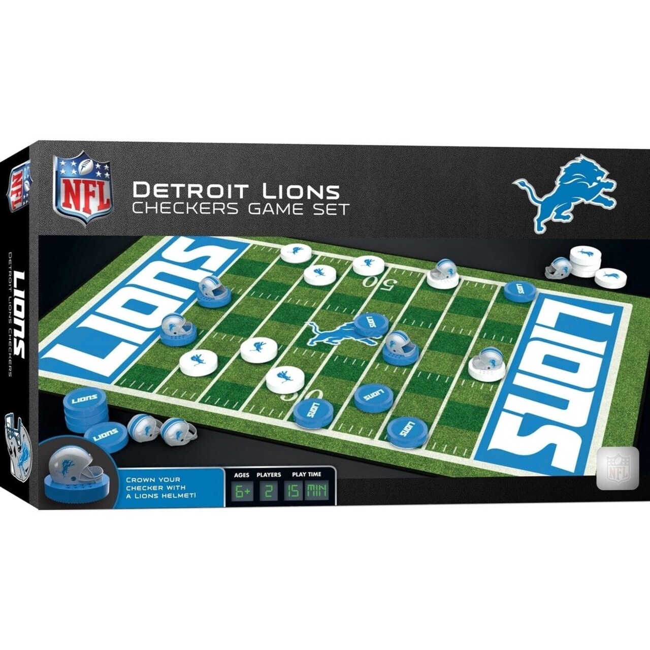Detroit Lions Checkers Board Game Nfl Officially Licensed 13X21 Inches Fun